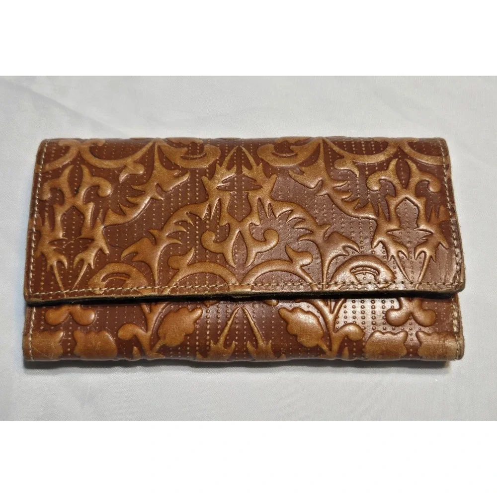 Patricia Nash Varesse Tooled Leather Bifold Wallet-Italian Folklore Pre Loved